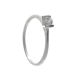 ANEL SOLITARIO ZIRCONIA LATERAIS PRATA 925 - New prata e cia