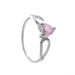 ANEL CORACAO 2 AROS ZIRCONIA ROSA PRATA 925 - New prata e cia