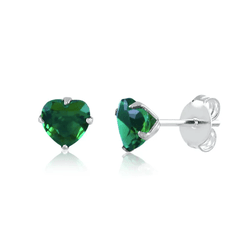 BRINCO ZIRCONIA CORACAO VERDE 10MM - New prata e cia