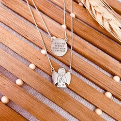 ESCAPULARIO ANJO DA GUARDA LASER PERSONALIZADO - New prata e cia