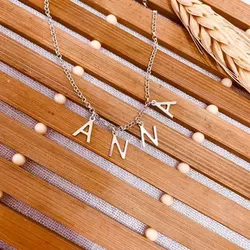 CORRENTE INICIAIS LETRAS LASER PERSONALIZADAS - New prata e cia