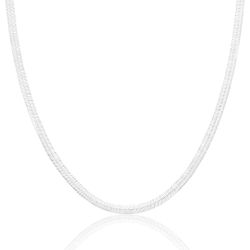 CORRENTE PRATA 925 LAMINADA 45CM - New prata e cia