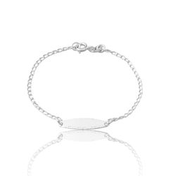 PULSEIRA INFANTIL PLACA LOSANGO PRATA 925 - New prata e cia