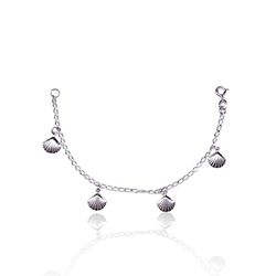 PULSEIRA INFANTIL 4 CONCHA LINHA MAR PRATA 925 - New prata e cia
