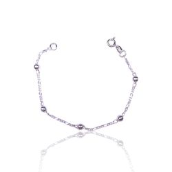 PULSEIRA INFANTIL5 BOLINHA PRATA 925 - New prata e cia