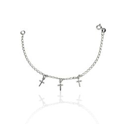 PULSEIRA INFANTIL 3 CRUZ PRATA 925 - New prata e cia