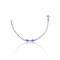 PULSEIRA INFANTIL 2 ZIRCONIA AZUL PRATA 925 - New prata e cia