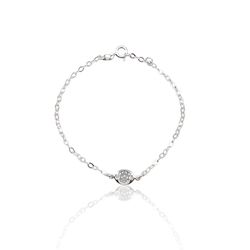 PULSEIRA INFANTIL ZIRCONIA INGLESA CRISTAL PRATA 9... - New prata e cia