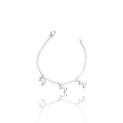 PULSEIRA INFANTIL 3 LUA PRATA 925 - New prata e cia