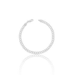 PULSEIRA MASCULINA FLAT ENTRELACADA GRUMET PRATA 9... - New prata e cia