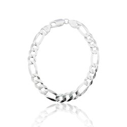 PULSEIRA MASCULINA FLAT GRUMET GROSSA PRATA 925 - New prata e cia