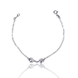 PULSEIRA 2 CORACOES E ZIRCONIA CRISTAL PRATA 925 - New prata e cia