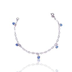 PULSEIRA 5 CORACAO ZIRCONIA AZUL PRATA 925 - New prata e cia