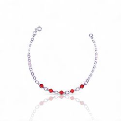 PULSEIRA ZIRCONIA VERMELHA INGLESA PRATA 925 - New prata e cia