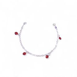 PULSEIRA 4 ZIRCONIA VERMELHA PRATA 925 - New prata e cia
