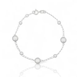 PULSEIRA BOLA 3MM E 9MM ELO CARTIER PRATA 925 - New prata e cia