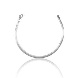 PULSEIRA LAMINADA LISA LARGA PRATA 925 - New prata e cia