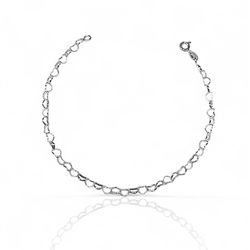 PULSEIRA CORACAO ENTRELACADO PRATA 925 - New prata e cia