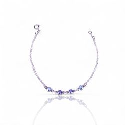 PULSEIRA 4 ZIRCONIA AZUL E ROXO PRATA 925 - New prata e cia
