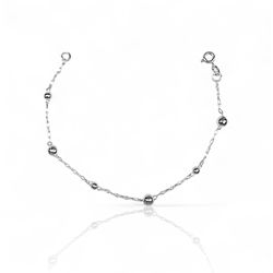 PULSEIRA BOLA VARIADAS 6MM E 4MM PRATA 925 - New prata e cia