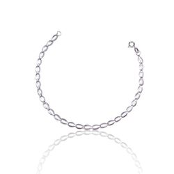 PULSEIRA OVAL VAZADA PRATA 925 - New prata e cia