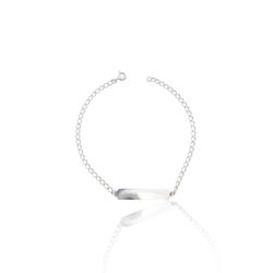 PULSEIRA INFANTIL PLACA RETANGULAR LISA MEDIA PRAT... - New prata e cia