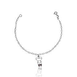 PULSEIRA MENINO VAZADA PRATA 925 - New prata e cia