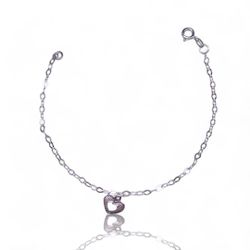 PULSEIRA CORAÇÃO VAZADO PRATA 925 - New prata e cia