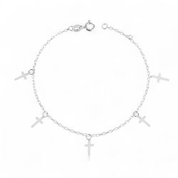 PULSEIRA 5 CRUZ QUADRADA PRATA 925 - New prata e cia