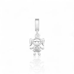 PINGENTE MENINA ZIRCONIA PRATA 925 - New prata e cia