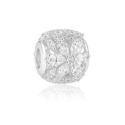 BERLOQUE SEPARADOR FLOR CRAVEJADO PRATA 925 - New prata e cia