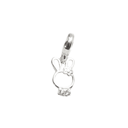 BERLOQUE COELHO VAZADO ZIRCONIA CRISTAL PRATA 925 - New prata e cia