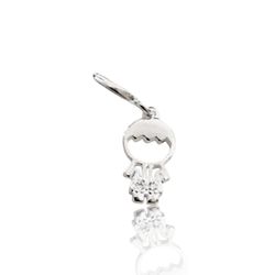 PINGENTE MENINO ZIRCONIA CRISTAL PRATA 925 - New prata e cia