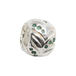 BERLOQUE SEPARADOR REDONDO ZIRCONIA VERDE PRATA 92 - New prata e cia