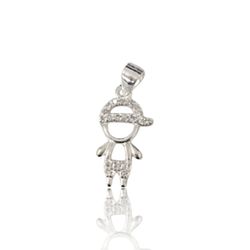 PINGENTE MENINO CRAVEJADO PRATA 925 - New prata e cia