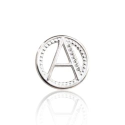 PINGENTE LETRA A CIRCULO COM ZIRCONIA PRATA 925 - New prata e cia