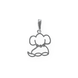 PINGENTE CACHORRO COM ZIRCONIA - New prata e cia