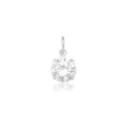 PINGENTE PONTO DE LUZ REDONDO ZIRCONIA 4MM - New prata e cia