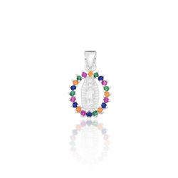 PINGENTE NOSSA SENHORA APARECIDA COM ZIRCONIA COLO... - New prata e cia