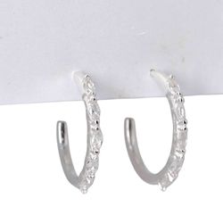 MEIA ARGOLA ZIRCONIA NAVETE G - New prata e cia