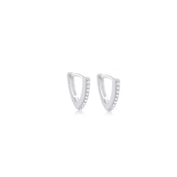 ARGOLA CLICK TRIANGULAR CRAVEJADO P - New prata e cia