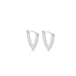 ARGOLA CLICK TRIANGULAR CRAVEJADO M - New prata e cia