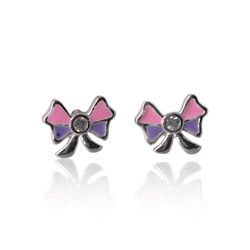 BRINCO INFANTIL BORBOLETA COLORIDA COM ZIRCONIA - New prata e cia