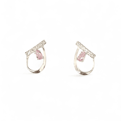 BRINCO GOTA CRAVEJADA ROSA - New prata e cia