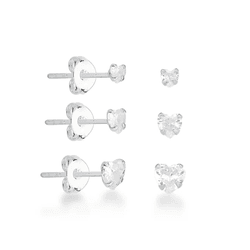 TRIO ZIRCONIA CORACAO - New prata e cia