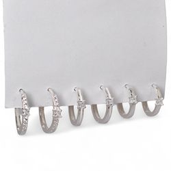 TRIO ARGOLA CLICK CRAVEJADA / TRABALHADA / PONTO D... - New prata e cia