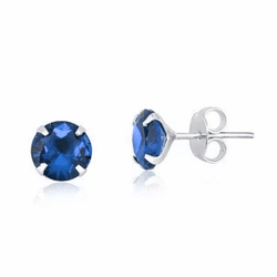 BRINCO ZIRCONIA REDONDO AZUL 10MM - New prata e cia