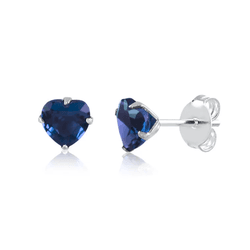 BRINCO ZIRCONIA CORACAO AZUL 10MM - New prata e cia