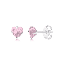 BRINCO ZIRCONIA CORACAO ROSA 5MM - New prata e cia