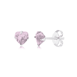 BRINCO ZIRCONIA CORACAO ROSA 6MM - New prata e cia